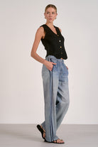 Elan Jojo Track Sweatpant Jean-Bottoms-Elan-Deja Nu Boutique, Women's Fashion Boutique in Lampasas, Texas