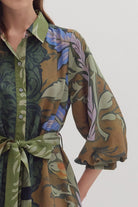 Entro Multi Botanical Print Long Sleeve Mini Dress-Dresses-entro-Deja Nu Boutique, Women's Fashion Boutique in Lampasas, Texas