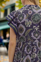 Entro Navy Multi Flutter Sleeve Cotton Midi Dress – Boho Printed Tiered Dress with Pockets-Midi Dresses-Entro-Deja Nu Boutique, Women's Fashion Boutique in Lampasas, Texas