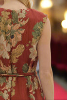 Entro Rust Floral Sleeveless Midi Dress-Dresses-entro-Deja Nu Boutique, Women's Fashion Boutique in Lampasas, Texas