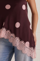 Entro Blush Dot Lace Halter Top-Lace Top-Entro-Deja Nu Boutique, Women's Fashion Boutique in Lampasas, Texas