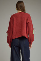 Entro Red Christmas Tree Cardigan-Cardigans & Kimonos-Entro-Deja Nu Boutique, Women's Fashion Boutique in Lampasas, Texas