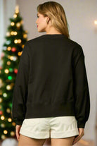 Fantastic Fawn Merry Sequin Black Sweater A Loose Fit Holiday Pullover-Sweaters-Fantastic Fawn-Deja Nu Boutique, Women's Fashion Boutique in Lampasas, Texas