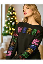 Fantastic Fawn Merry Sequin Black Sweater A Loose Fit Holiday Pullover-Sweaters-Fantastic Fawn-Deja Nu Boutique, Women's Fashion Boutique in Lampasas, Texas