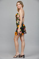 Fate All Over 3D Flower Appliqué Strapless Dress in Black Multi-Dresses-Fate-Deja Nu Boutique, Women's Fashion Boutique in Lampasas, Texas