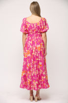 Fate Blooms And Elegance Hot Pink Floral Maxi Dress-Dresses-Fate-Deja Nu Boutique, Women's Fashion Boutique in Lampasas, Texas