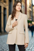 Fate Taupe Linen Blend Oversized Blazer – Relaxed Fit with Flap Pockets-Jackets-Fate-Deja Nu Boutique, Women's Fashion Boutique in Lampasas, Texas