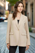 Fate Taupe Linen Blend Oversized Blazer – Relaxed Fit with Flap Pockets-Jackets-Fate-Deja Nu Boutique, Women's Fashion Boutique in Lampasas, Texas