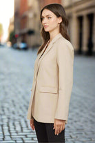 Fate Taupe Linen Blend Oversized Blazer – Relaxed Fit with Flap Pockets-Jackets-Fate-Deja Nu Boutique, Women's Fashion Boutique in Lampasas, Texas