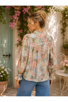 Fate Patchwork Floral Print Ruffled Collar Button Down Blouse-Tops-Fate-Deja Nu Boutique, Women's Fashion Boutique in Lampasas, Texas
