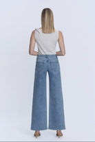Flying Monkey High Rise Hotfix Stone Wide Leg Jeans – Glow Wash-Jeans-Flying Monkey-Deja Nu Boutique, Women's Fashion Boutique in Lampasas, Texas