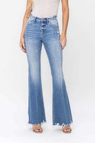 Flying Monkey High Rise Panel Flare Jeans-Jeans-Flying Monkey-Deja Nu Boutique, Women's Fashion Boutique in Lampasas, Texas