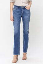 Flying Monkey Mid Rise Regular Straight Jeans-Jeans-Flying Monkey-Deja Nu Boutique, Women's Fashion Boutique in Lampasas, Texas