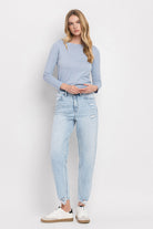 Flying Monkey Super High Rise Barrel Leg Jeans-Jeans-Flying Monkey-Deja Nu Boutique, Women's Fashion Boutique in Lampasas, Texas