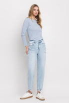 Flying Monkey Super High Rise Barrel Leg Jeans-Jeans-Flying Monkey-Deja Nu Boutique, Women's Fashion Boutique in Lampasas, Texas