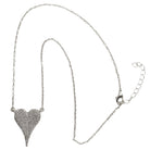Fossick 16" Pave Heart Necklace in Silver or Gold-Necklaces-Fossick-Deja Nu Boutique, Women's Fashion Boutique in Lampasas, Texas