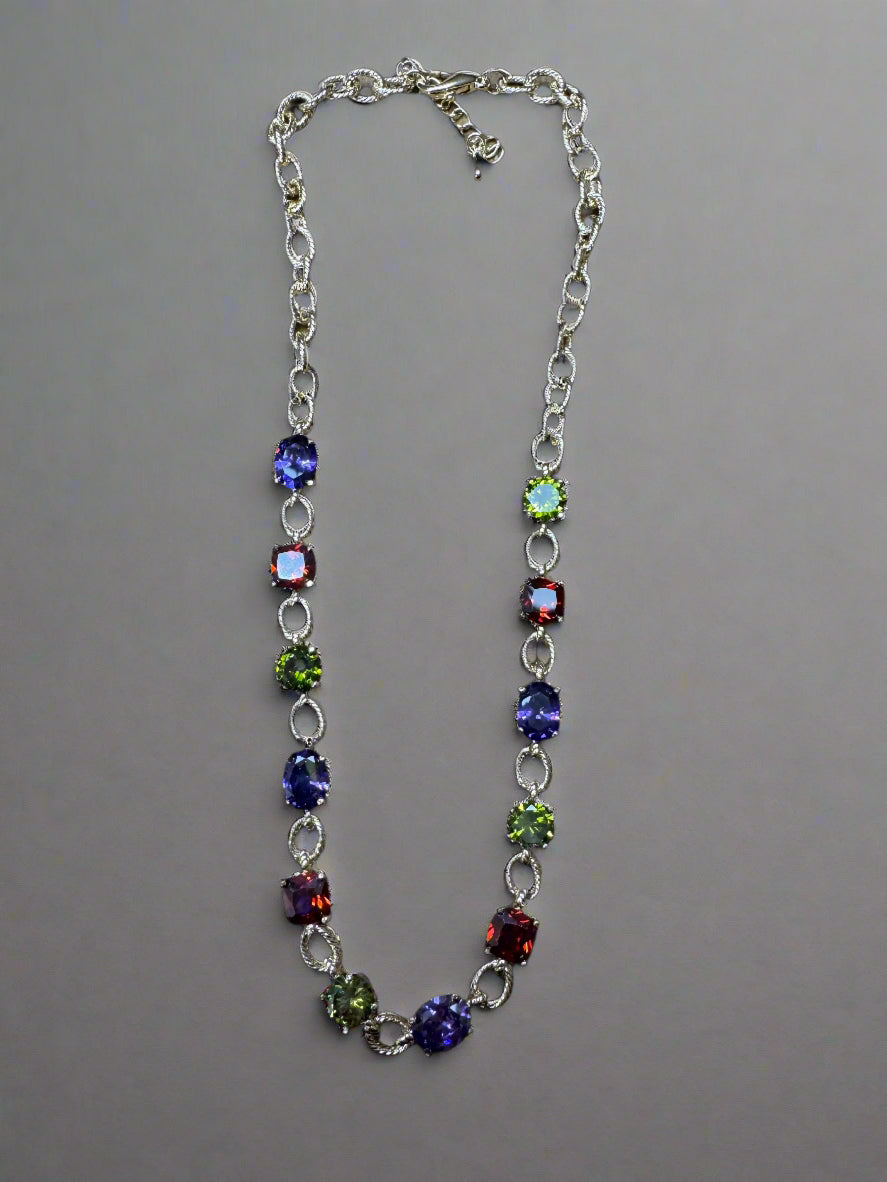 Fossick Multi Stone Gold Chain Necklace-Necklaces-Fossick-Deja Nu Boutique, Women's Fashion Boutique in Lampasas, Texas