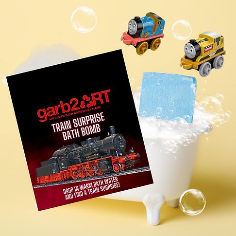 GARB2ART Train Surprise Bath Bomb – All Aboard for Bath Time Fun!-Bath Bomb-GARB2ART-Deja Nu Boutique, Women's Fashion Boutique in Lampasas, Texas