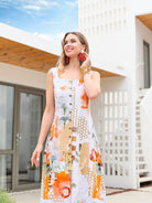 Dolcezza Simply Art “Big Changes” Midi Dress By Gina Startup (24715)-Dresses-Dolcezza-Deja Nu Boutique, Women's Fashion Boutique in Lampasas, Texas