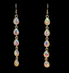 Gold Bezel AB Teardrop Crystal Earrings-Earrings-Deja Nu Tx-Deja Nu Boutique, Women's Fashion Boutique in Lampasas, Texas