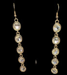 Gold Bezel Crystal Drop Earrings-Earrings-Deja Nu Tx-Deja Nu Boutique, Women's Fashion Boutique in Lampasas, Texas