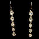 Gold Bezel Crystal Drop Earrings-Earrings-Deja Nu Tx-Deja Nu Boutique, Women's Fashion Boutique in Lampasas, Texas