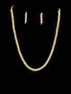 Gold Crystal Necklace & Earring Set – Classic Sparkle Jewelry-Necklace Set-Deja Nu Tx-Deja Nu Boutique, Women's Fashion Boutique in Lampasas, Texas