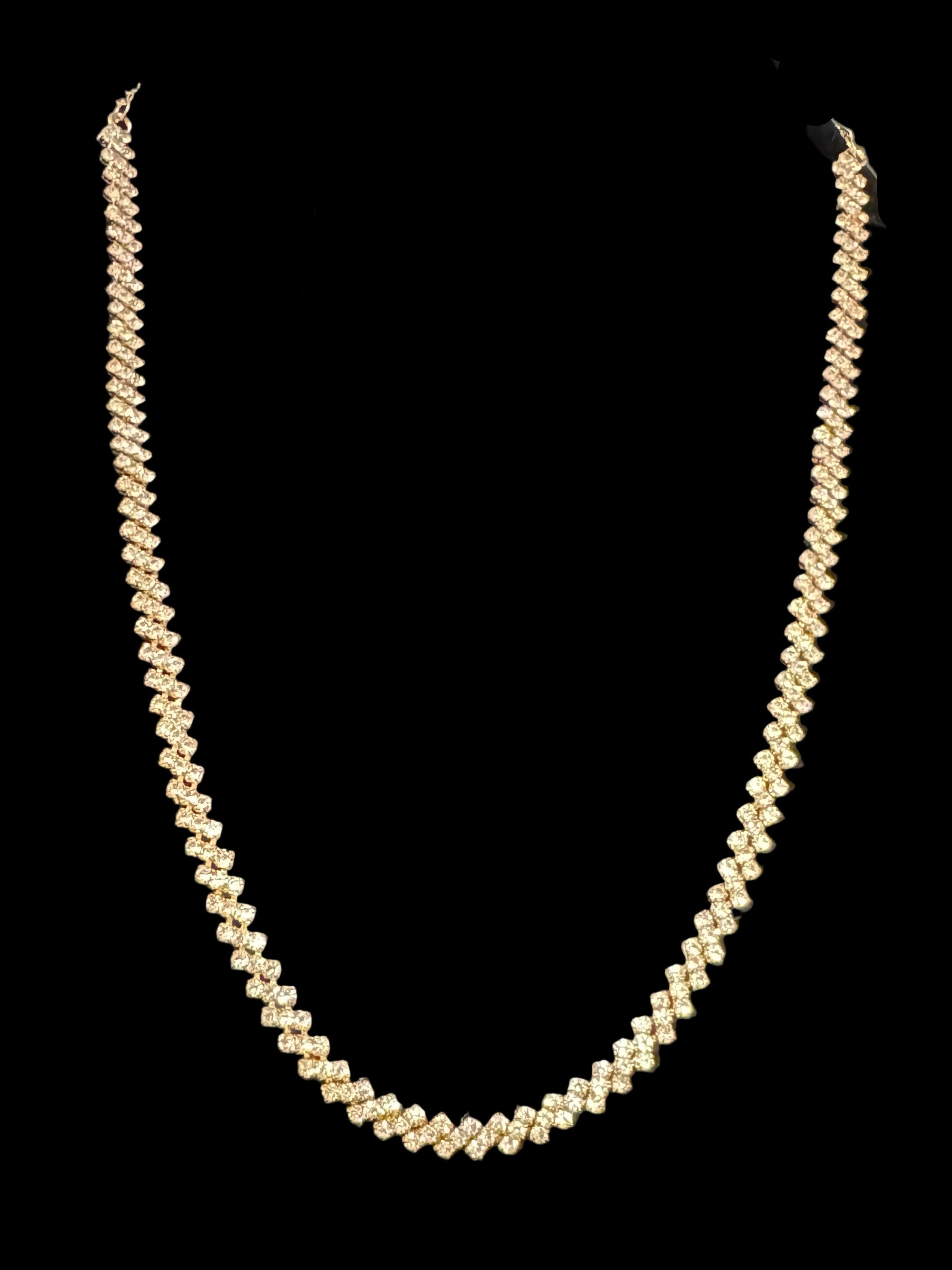 Gold Crystal Necklace & Earring Set – Classic Sparkle Jewelry-Necklace Set-Deja Nu Tx-Deja Nu Boutique, Women's Fashion Boutique in Lampasas, Texas