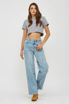 Hidden Jeans Logan High Waist Dad Jeans With Multiple Seams In Light Wash-Jeans-Hidden-Deja Nu Boutique, Women's Fashion Boutique in Lampasas, Texas