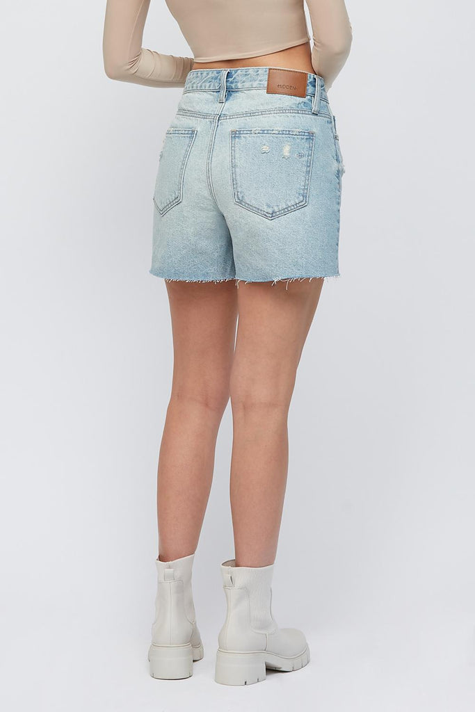 Hidden Jeans Riley High Rise Light Wash Denim Boyfriend Shorts-Shorts-Hidden-Deja Nu Boutique, Women's Fashion Boutique in Lampasas, Texas