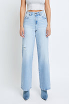 Hidden Nori High Waist Wide Leg Jean 31” Inseam In Light Blue-Jeans-Hidden-Deja Nu Boutique, Women's Fashion Boutique in Lampasas, Texas