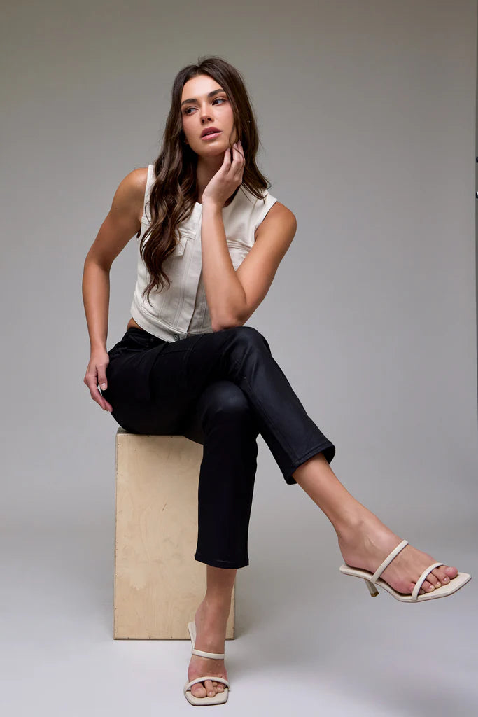 Hidden Quinn Black Coated Cargo Cigarette Skinny-Jeans-Hidden-Deja Nu Boutique, Women's Fashion Boutique in Lampasas, Texas