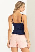 Hyfve Double Zero Balance Out Scoop Neck Cami Top In Dark Night-Camis/Tanks-Hyfve-Deja Nu Boutique, Women's Fashion Boutique in Lampasas, Texas