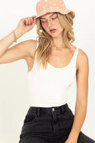Hyfve Double Zero Balance Out Scoop Neck Cami Top In Off White-Camis/Tanks-Hyfve-Deja Nu Boutique, Women's Fashion Boutique in Lampasas, Texas