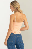 Hyfve Double Zero Balance Out Scoop Neck Cami Top In Tropical Peach-Camis/Tanks-Hyfve-Deja Nu Boutique, Women's Fashion Boutique in Lampasas, Texas