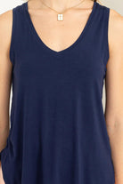 Hyfve Double Zero Call Me Yours V-Neck Tank Top In Dark Night-Camis/Tanks-Hyfve-Deja Nu Boutique, Women's Fashion Boutique in Lampasas, Texas