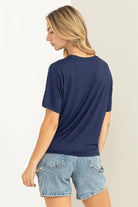 Hyfve Double Zero Wonderful Intentions Oversized Pocket Tee In Dark Night-Short Sleeves-Hyfve-Deja Nu Boutique, Women's Fashion Boutique in Lampasas, Texas