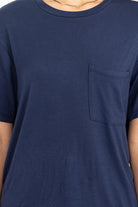Hyfve Double Zero Wonderful Intentions Oversized Pocket Tee In Dark Night-Short Sleeves-Hyfve-Deja Nu Boutique, Women's Fashion Boutique in Lampasas, Texas