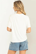 Hyfve Double Zero Wonderful Intentions Oversized Pocket Tee In Off White-Short Sleeves-Hyfve-Deja Nu Boutique, Women's Fashion Boutique in Lampasas, Texas