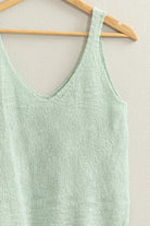 Hyfve Try Your Luck V Neck Sleeveless Sweater Top In Mint-Tops-Hyfve-Deja Nu Boutique, Women's Fashion Boutique in Lampasas, Texas