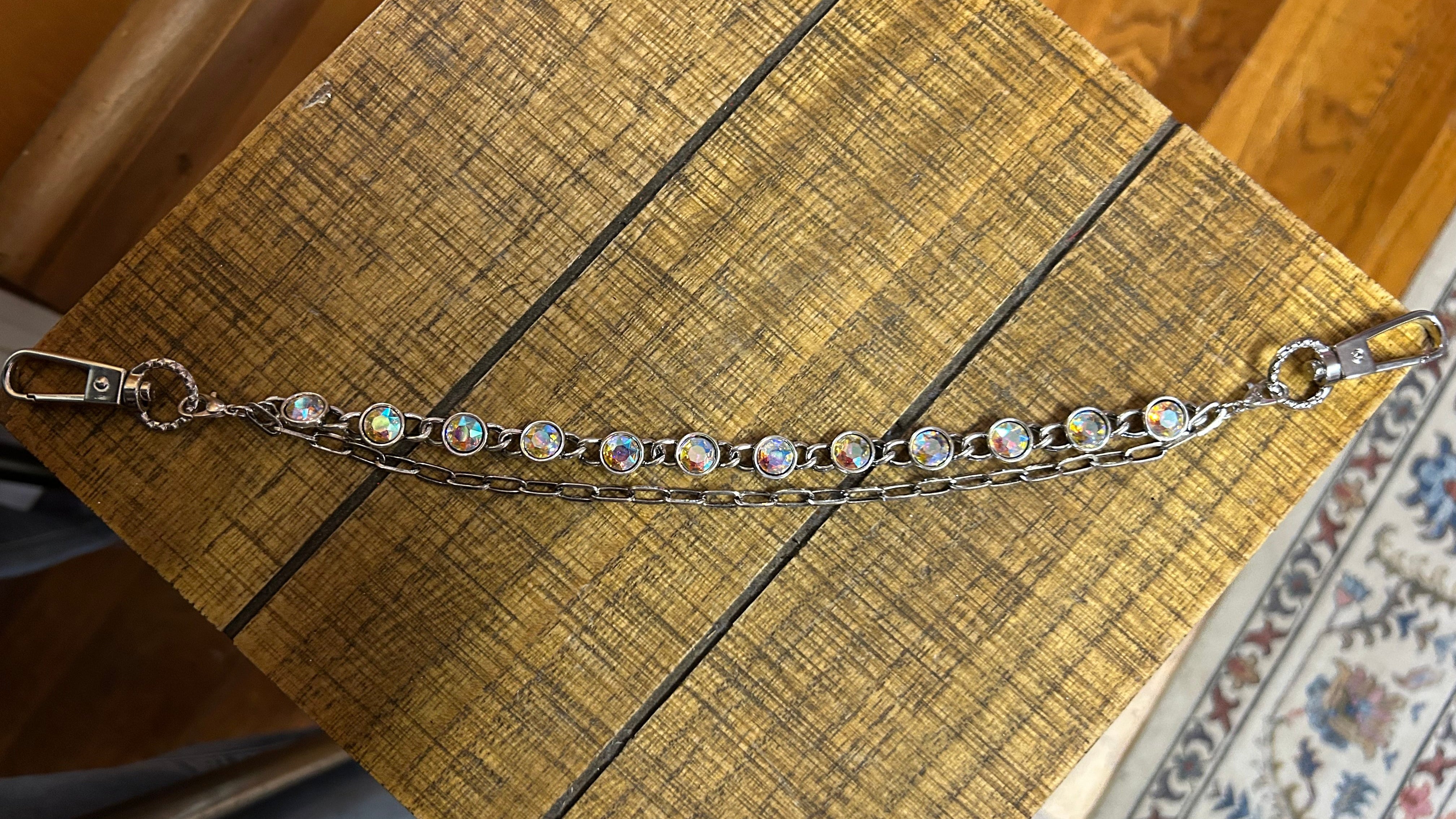 Silver Iridescent Crystal Charm Strap – Sparkle for Bags & Hats-Charm Strap-Deja Nu Tx-Deja Nu Boutique, Women's Fashion Boutique in Lampasas, Texas