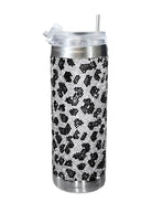 Jacqueline Kent Bubbles And Bling Snow Leopard Silver Tumbler-Tumblers-Jacqueline Kent-Deja Nu Boutique, Women's Fashion Boutique in Lampasas, Texas