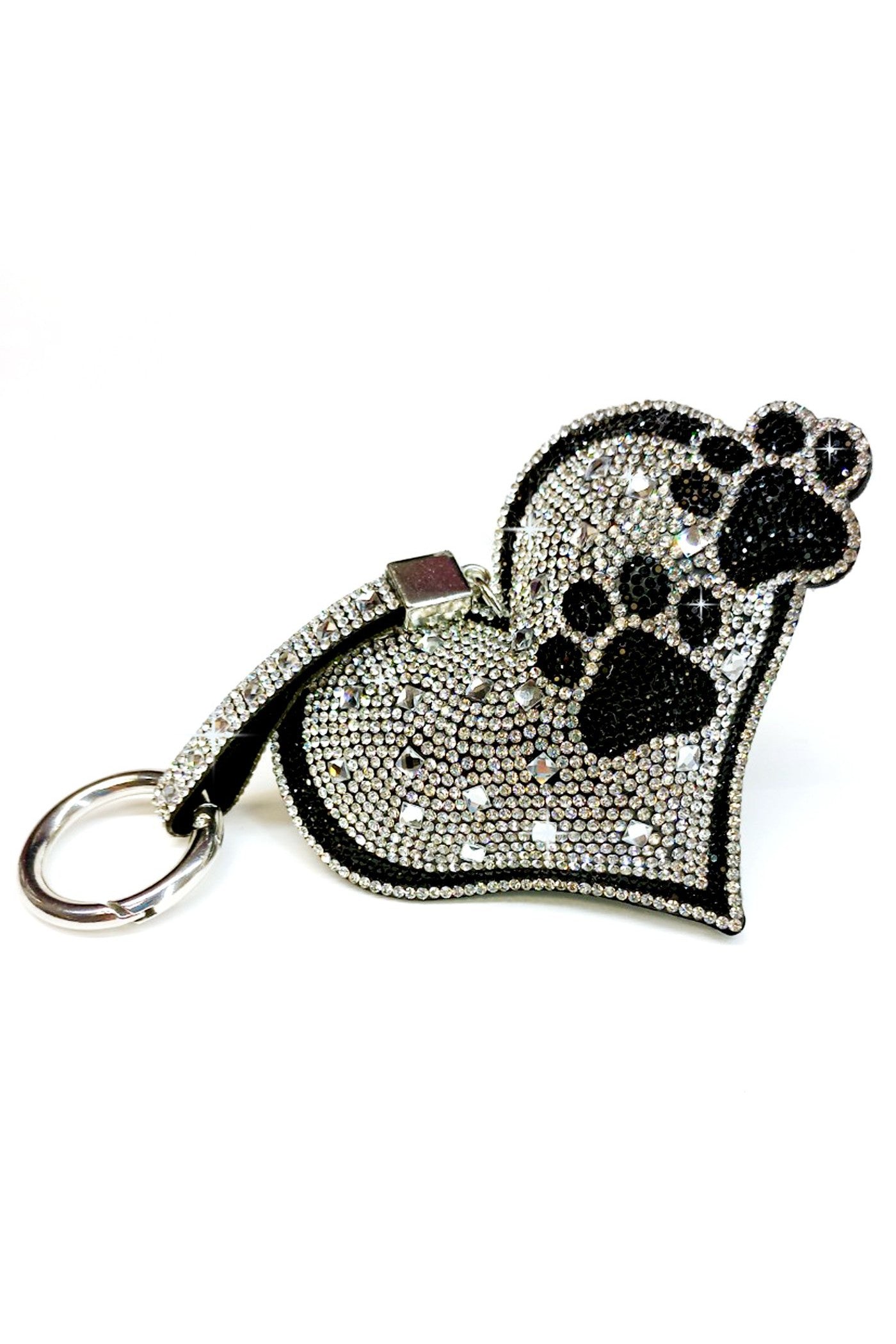 Jacqueline Kent Diamonds In The Ruff Heart Purse Charm Silver With Black Paws-Charms-Jacqueline Kent-Deja Nu Boutique, Women's Fashion Boutique in Lampasas, Texas