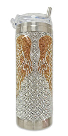 Jacqueline Kent Tumbler Divine Collection Blessed Silver Crystal With Gold Angel Wings-Tumblers-Jacqueline Kent-Deja Nu Boutique, Women's Fashion Boutique in Lampasas, Texas