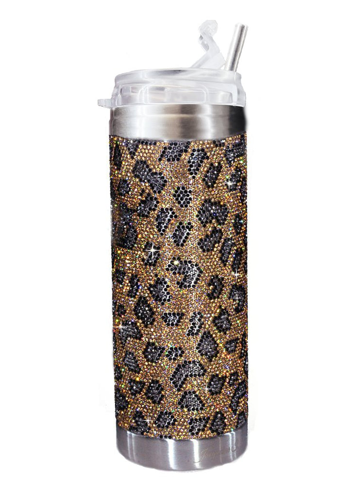 Jacqueline Kent Wild Thing Leopard Gold Tumbler-Tumblers-Jacqueline Kent-Deja Nu Boutique, Women's Fashion Boutique in Lampasas, Texas