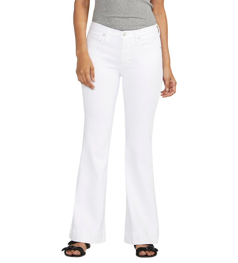 Jag Kait Mid Rise Flare White Jean-Jeans-Jag-Deja Nu Boutique, Women's Fashion Boutique in Lampasas, Texas
