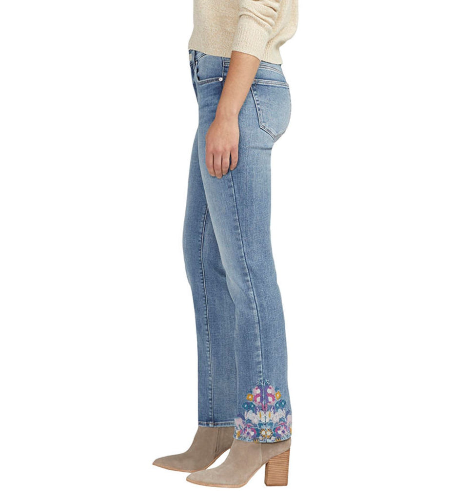 Jag Mid Rise Embroidered Ruby Straight Leg Jeans In Essex Blue-Bottoms-Jag-Deja Nu Boutique, Women's Fashion Boutique in Lampasas, Texas