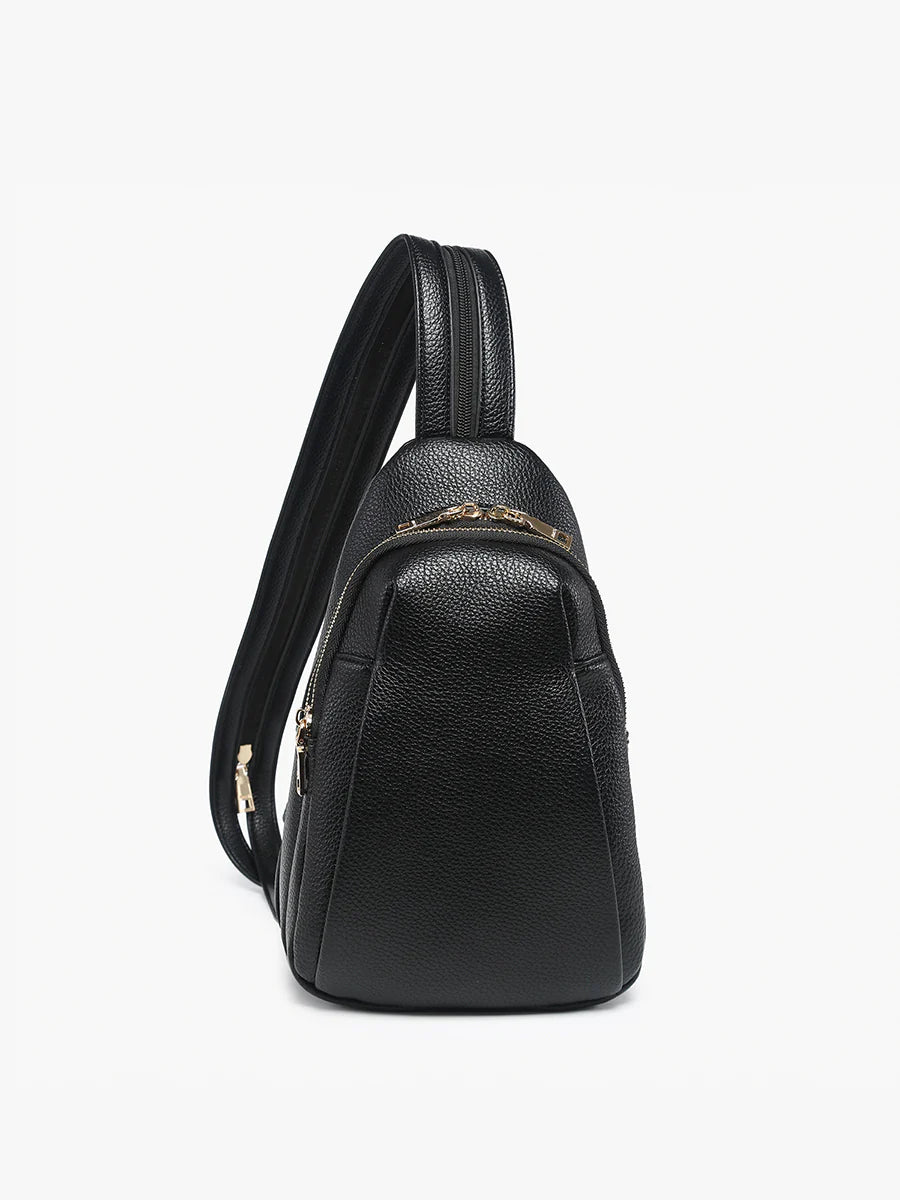 Jen & Co. Ari Vegan Convertible Sling Backpack – Black-Handbags, Wallets & Cases-Jen & Co.-Deja Nu Boutique, Women's Fashion Boutique in Lampasas, Texas