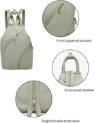 Jen & Co. Maura Vegan Diagonal Zipper Backpack – Black-Handbags, Wallets & Cases-Jen & Co.-Deja Nu Boutique, Women's Fashion Boutique in Lampasas, Texas