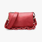 Jen & Co Izzy Lizard Crossbody With Chain Strap In Red-Handbags, Wallets & Cases-Jen & Co.-Deja Nu Boutique, Women's Fashion Boutique in Lampasas, Texas